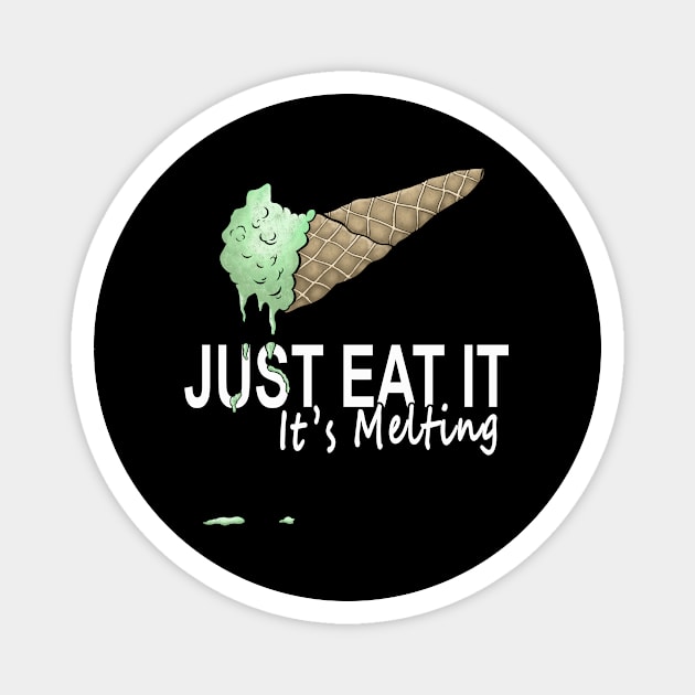 Just Eat It It’s Melting Funny Ice Mint Cream Fitness Magnet by FrontalLobe